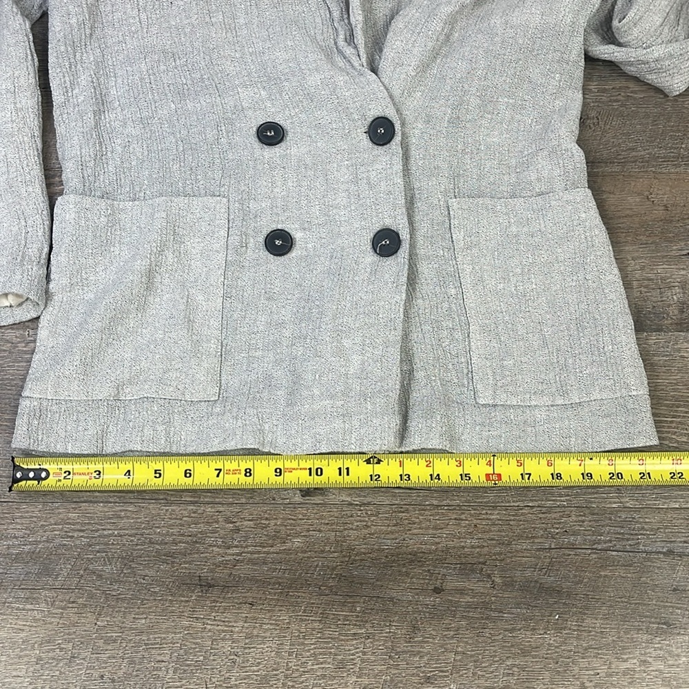 Zara Buttoned Linen Double Breasted Blazer Size Medium - Picture 10 of 13